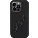 KARL LAGERFELD futerał do IPHONE 15 Pro KLHCP15LSKSBMCK (Silicone Karl Script Logo) czarny