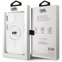 KARL LAGERFELD futerał do IPHONE 15 kompatybilny z MagSafe KLHMP15SHLSKIH (IML Metal K Head) biały