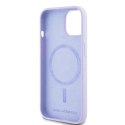 KARL LAGERFELD futerał do IPHONE 15 kompatybilny z MagSafe KLHMP15SSCMKCRHU (Silicone KC Body Ring) fioletowy