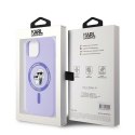 KARL LAGERFELD futerał do IPHONE 15 kompatybilny z MagSafe KLHMP15SSCMKCRHU (Silicone KC Body Ring) fioletowy