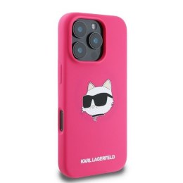KARL LAGERFELD futerał do IPHONE 16 Pro Max kompatybilny z MagSafe KLHMP16XSCHPPLF (Sil Choupette Head Print) fuksja