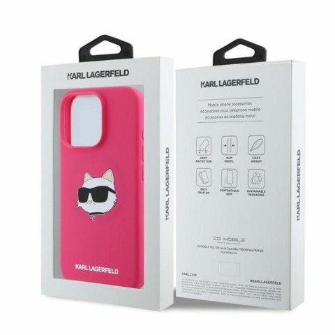 KARL LAGERFELD futerał do IPHONE 16 Pro Max kompatybilny z MagSafe KLHMP16XSCHPPLF (Sil Choupette Head Print) fuksja