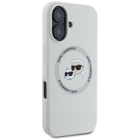 KARL LAGERFELD futerał do IPHONE 16 kompatybilny z MagSafe KLHMP16SSKCHTCE (Silicone KC Heads) beżowy