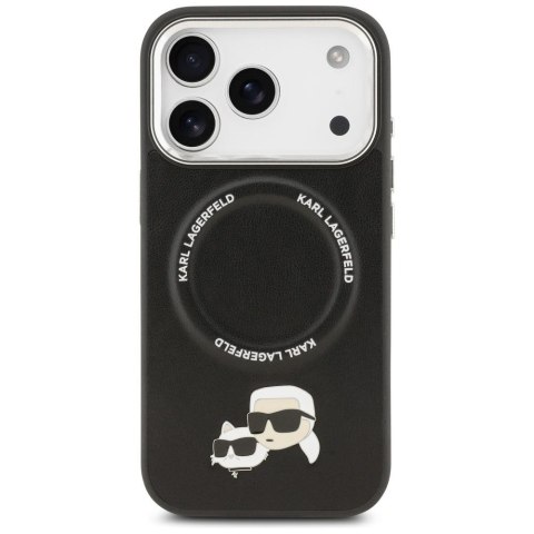 KARL LAGERFELD futerał do IPHONE 17 Pro kompatybilny z MagSafe KLHMP17LPSMLRKCK (PU K&C Pins) czarny