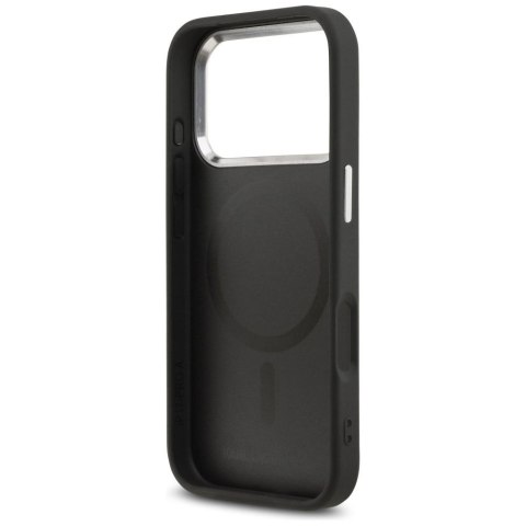 KARL LAGERFELD futerał do IPHONE 17 Pro kompatybilny z MagSafe KLHMP17LPSMLRKCK (PU K&C Pins) czarny