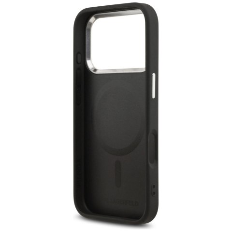 KARL LAGERFELD futerał do IPHONE 17 Pro kompatybilny z MagSafe KLHMP17LPSMLRKLK (PU Karl Pin) czarny