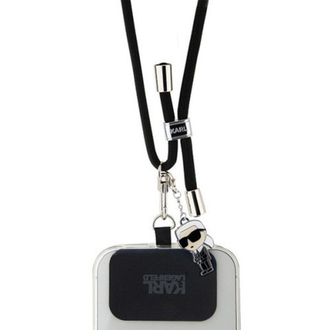 KARL LAGERFELD zawieszka KLUCNMSCKIK (Crossbody Cord Ikonik) czarny