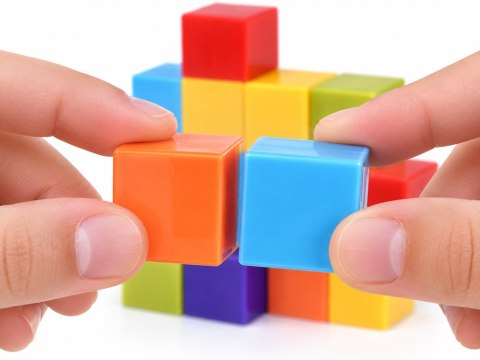 Klocki magnetyczne - KOLOROWE kostki konstrukcyjne BLOKI 96ele ZA6343