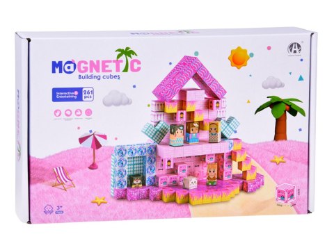 Klocki magnetycne DOMEK - konstrukcyjne sześciany i piksele 261ele ZA6351