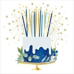 Karnet Urodziny - Blue Cake
