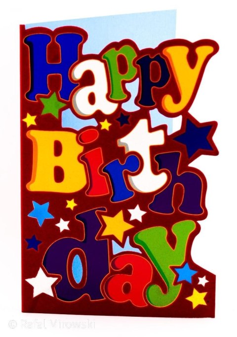 Karnet Urodziny - Red Funky Birthday