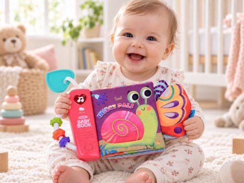 Interaktywna Książeczka Sensoryczna Ślimak owady Melodie Gryzak ZA6348
