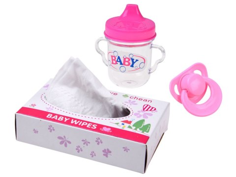 Lalka Bobas 20 cm w Nosidełku ze Smoczkiem Butelką i Akcesoriami ZA6332