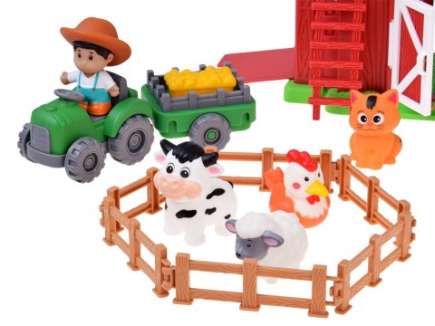 FARMA Otwierana stodoła z dźwiękiem + 10 figurek i traktor ZA6384
