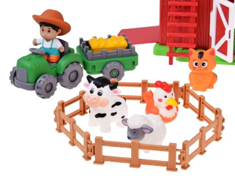 FARMA Otwierana stodoła z dźwiękiem + 10 figurek i traktor ZA6384
