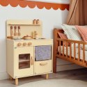 TOOKY TOY Drewniana Beżowa Kuchnia z Akcesoriami