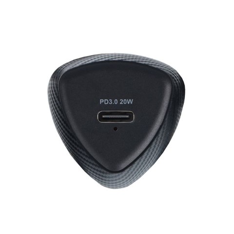 Ładowarka samochodowa Forcell F-Energy Carbon USB C QC3.0 PD 3A 20W + kabel USB C do Lightning CC50-1C czarna