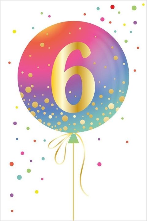 Karnet Urodziny - Age Balloon 6