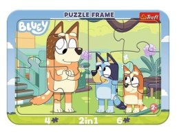 Puzzle 2w1 Ramkowe Baby Bluey i Bingo