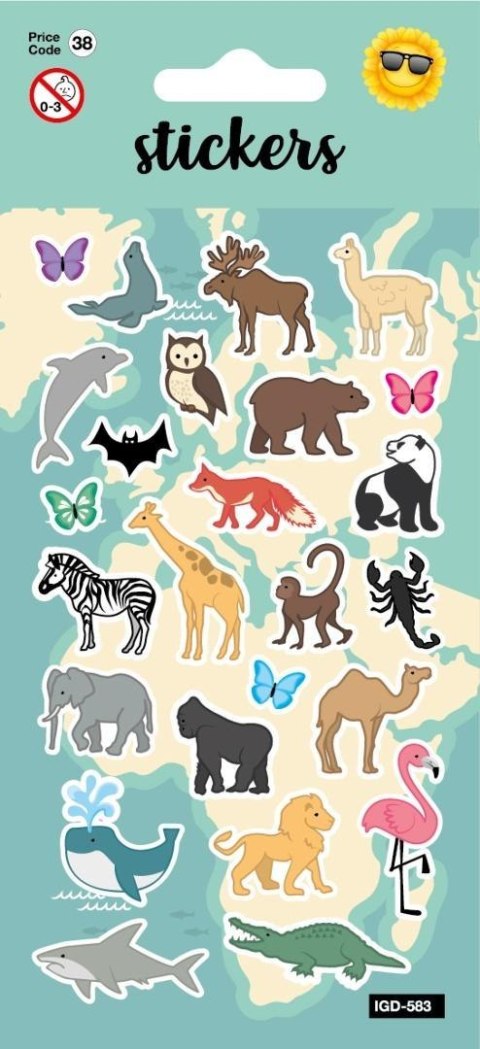 Naklejki - Worldmap Animals