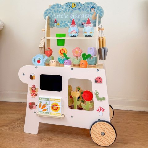 TOOKY TOY Wózek Ogrodowy Sklepik Drewniany Montessori 57el