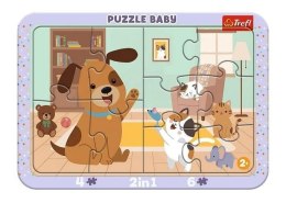 Puzzle 2w1 Ramkowe Baby Jak pies z kotem