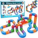 KLOCKI MAGNETYCZNE Tor magnetyczny dla pociągów - 114ele kolejka DIY ZA6281