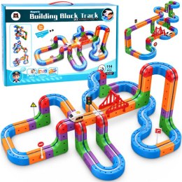 KLOCKI MAGNETYCZNE Tor magnetyczny dla pociągów - 114ele kolejka DIY ZA6281
