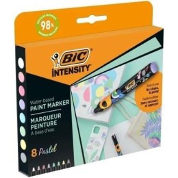 Markery akrylowe Intensity Pastel 12kol BIC