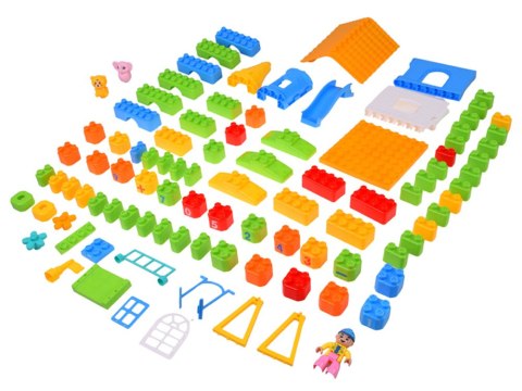Klocki DUŻE plastikowe 94ele w pojemniku z uchwytem + figurki ZA6429