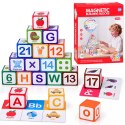Klocki magnetyczne EDUKACYJNE - nauka liczenia, liter, zegara 35ele ZA6603