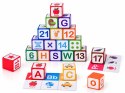 Klocki magnetyczne EDUKACYJNE - nauka liczenia, liter, zegara 35ele ZA6603