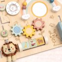 WOOPIE GREEN Tablica Manipulacyjna Edukacyjna Sensoryczna Domek Montessori 2w1 8 el.