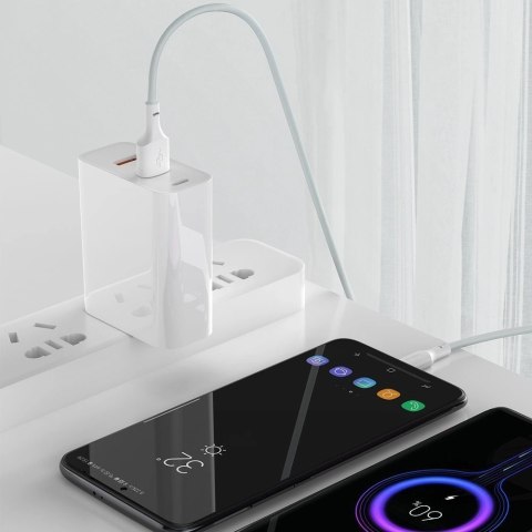 Baseus 2x kabel USB-A - USB Typ C szybkie ładowanie Quick Charge 40 W 5 A 1,5 m - biały (TZCATZJ-02)