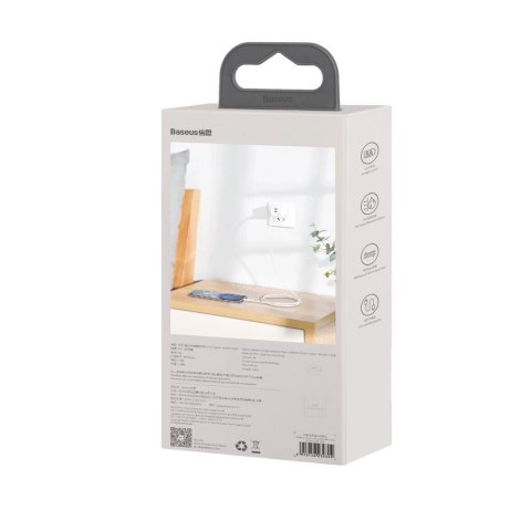 Baseus 2x kabel USB-A - USB Typ C szybkie ładowanie Quick Charge 40 W 5 A 1,5 m - biały (TZCATZJ-02)