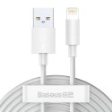 Baseus 2x kabel USB - Lightning szybkie ładowanie 1,5 m biały (TZCALZJ-02)