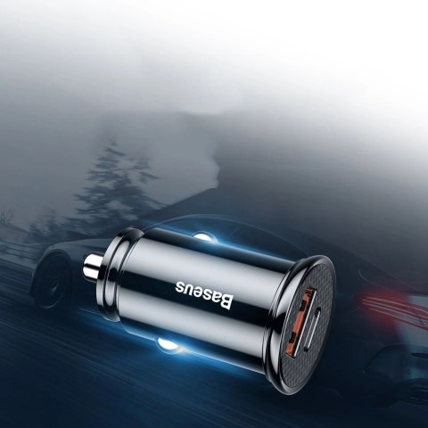 Baseus Circular PPS inteligentna ładowarka samochodowa z portami USB Quick Charge 4.0 QC 4.0 i USB-C PD 3.0 SCP czarny (CCALL-YS