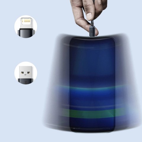 Baseus Crystal Shine Series kabel przewód USB do szybkiego ładowania i transferu danych USB Typ A - Lightning 2,4A 2m fioletowy