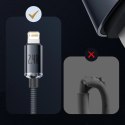 Baseus Crystal Shine Series kabel przewód USB do szybkiego ładowania i transferu danych USB Typ A - Lightning 2,4A 2m fioletowy