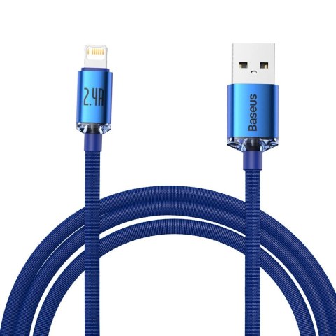 Baseus Crystal Shine Series kabel przewód USB do szybkiego ładowania i transferu danych USB Typ A - Lightning 2,4A 2m niebieski
