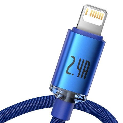 Baseus Crystal Shine Series kabel przewód USB do szybkiego ładowania i transferu danych USB Typ A - Lightning 2,4A 2m niebieski