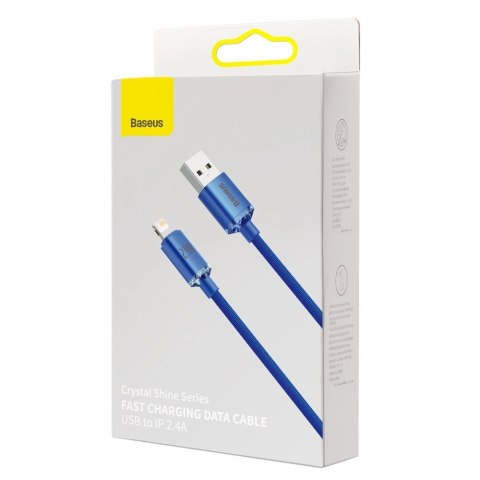 Baseus Crystal Shine Series kabel przewód USB do szybkiego ładowania i transferu danych USB Typ A - Lightning 2,4A 2m niebieski