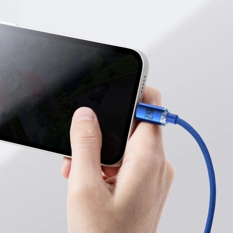 Baseus Crystal Shine Series kabel przewód USB do szybkiego ładowania i transferu danych USB Typ A - Lightning 2,4A 2m niebieski