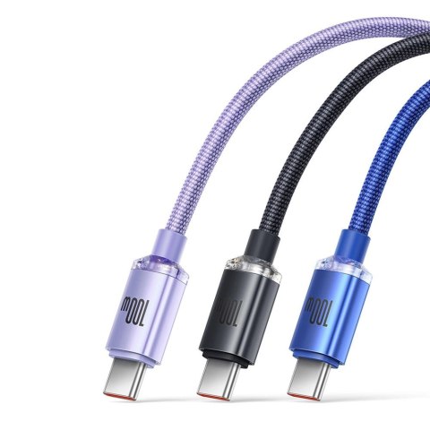 Baseus Crystal Shine Series kabel przewód USB do szybkiego ładowania i transferu danych USB Typ A - USB Typ C 100W 2m fioletowy
