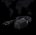 Baseus GaN3 Pro szybka ładowarka sieciowa GaN 2 x USB Typ C / 2 x USB 65W PD, QC4.0+, AFC, PPS + kabel USB Typ C - USB Typ C 1m