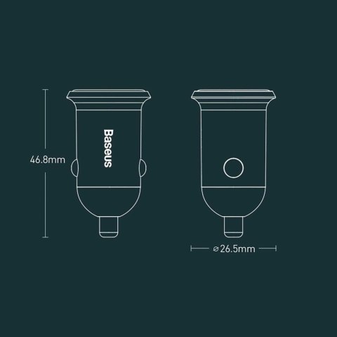 Baseus Grain Pro ładowarka samochodowa 2x USB 4,8 A czarny (CCALLP-01)