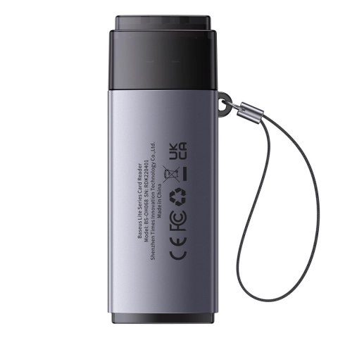 Baseus Lite Series adapter czytnik kart SD/TF USB szary (WKQX060013)