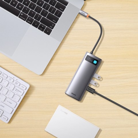Baseus Metal Gleam Series stacja dokująca HUB 7 w 1 USB Typ C - 1 x HDMI / 1 x VGA / 3 x USB 3.2 Gen. 1 / 1 x Power Delivery / 1