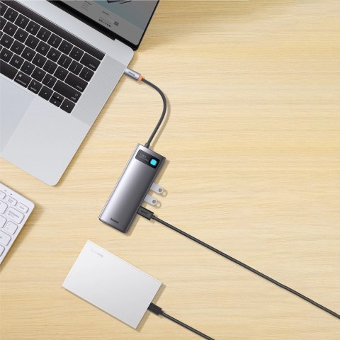 Baseus Metal Gleam Series stacja dokująca HUB 7 w 1 USB Typ C - 1 x HDMI / 1 x VGA / 3 x USB 3.2 Gen. 1 / 1 x Power Delivery / 1