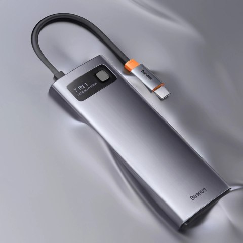 Baseus Metal Gleam Series stacja dokująca HUB 7 w 1 USB Typ C - 1 x HDMI / 1 x VGA / 3 x USB 3.2 Gen. 1 / 1 x Power Delivery / 1